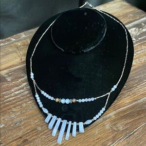Elegant Blue Beaded Necklace